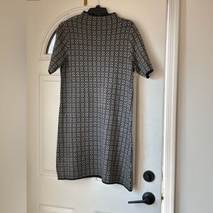 Nicole Miller Black and White Geometric Midi Dress